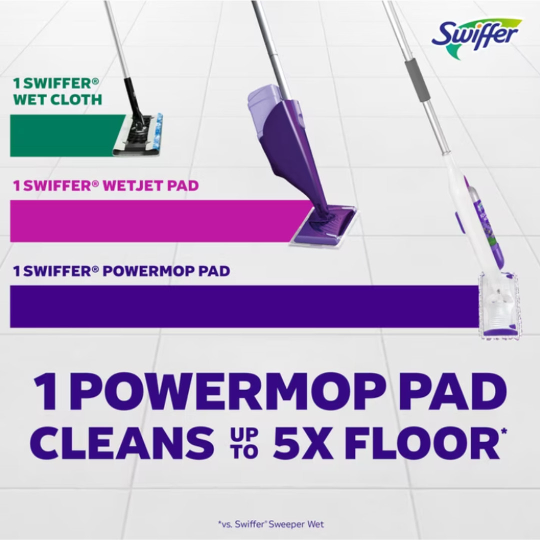 Swiffer Power Mop Set, Floor Cleaner for Tile, Vinyl, Laminate, Wood