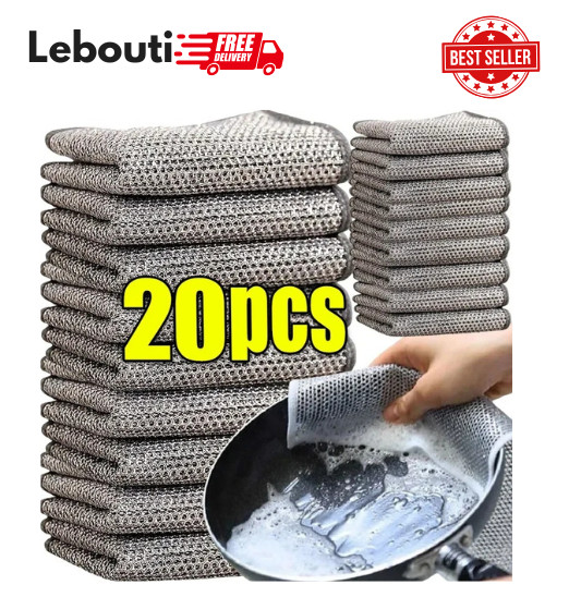Mesh Wire Multi-Purpose Wash-Cloth Kitchen Deep Clean Towel Steel Pot Dish Rag
