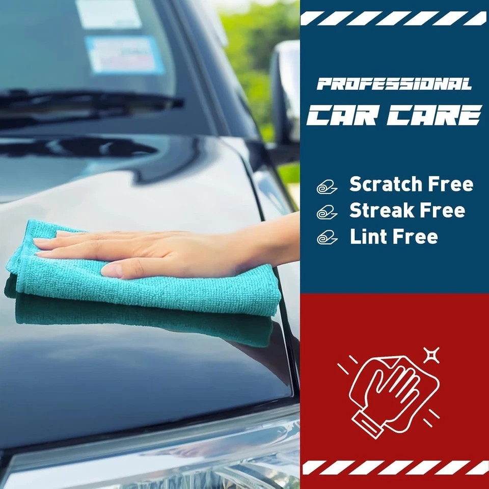 Microfiber Cleaning Cloth Set of 50 Towel Rag Car Polishing Detailing No-Scratch