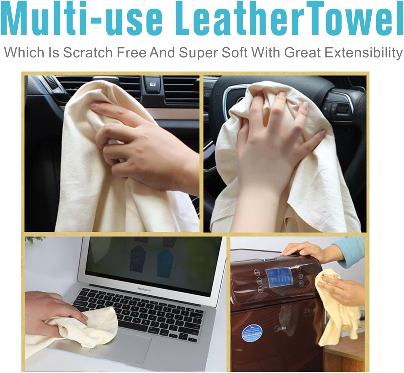 Chamois Cloth For Car – Drying Towel Shammy Towel Natural Real Leather Washing C