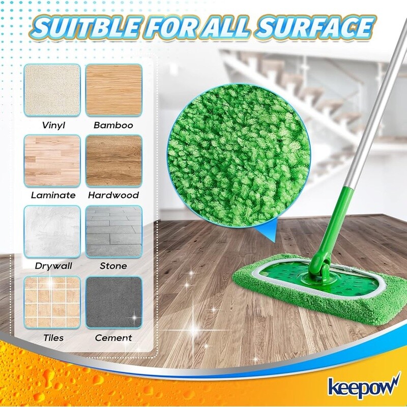 Microfiber Mop Pads Swiffer Mop Reusable Washable Wet Dry Cleaning 2 Pack New
