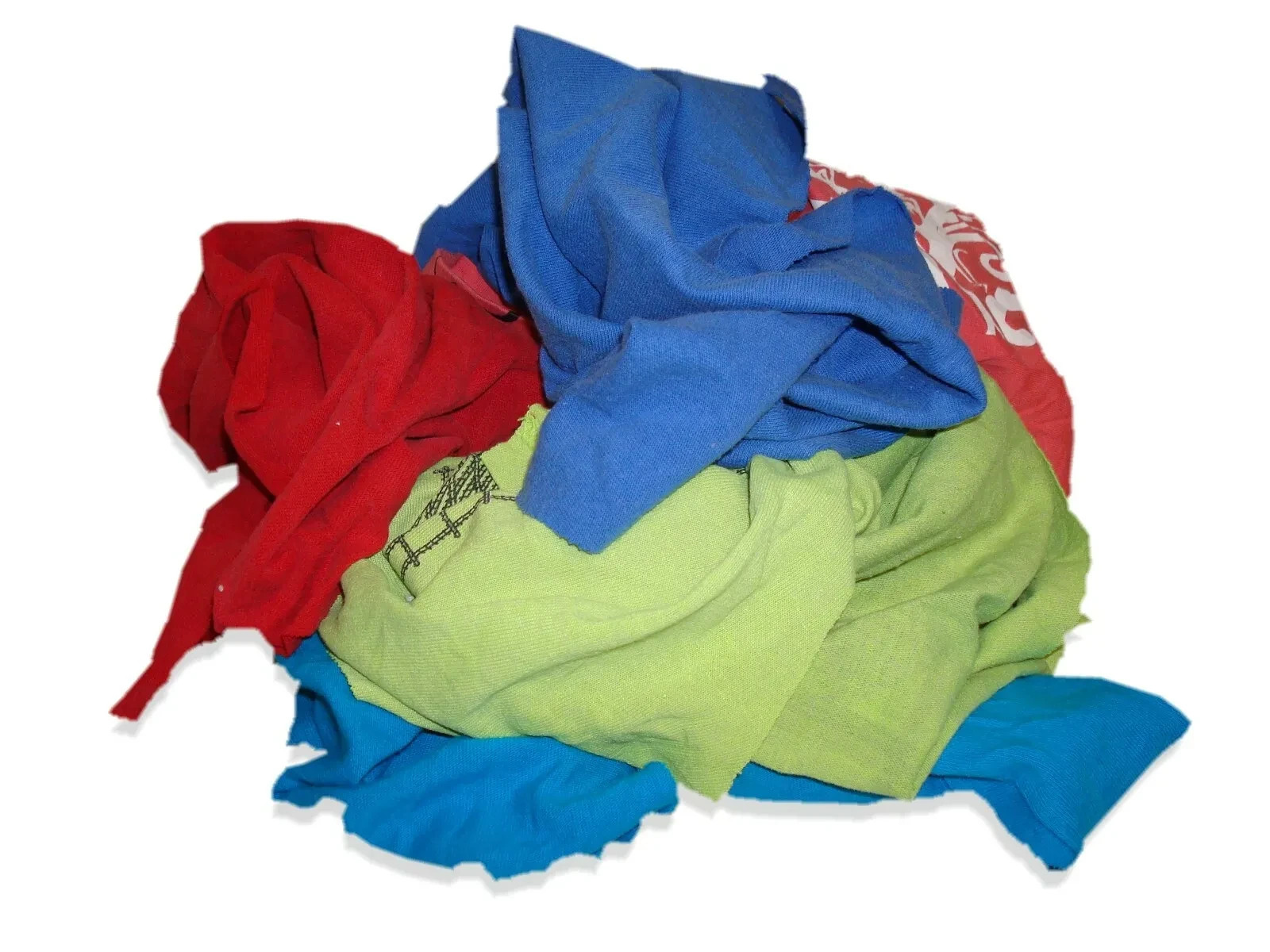 Color Knit Rags – Bulk Uncut T-Shirt Cotton Cleaning Wipers for Multipurpose Use