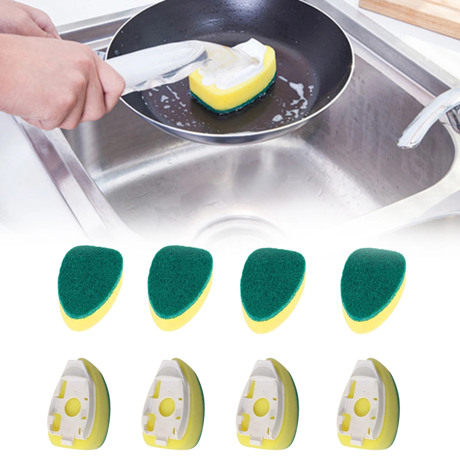Dish Sponge Dish Wand Sponge Refillable Replacement Heads Kitchen Sink Cleaning