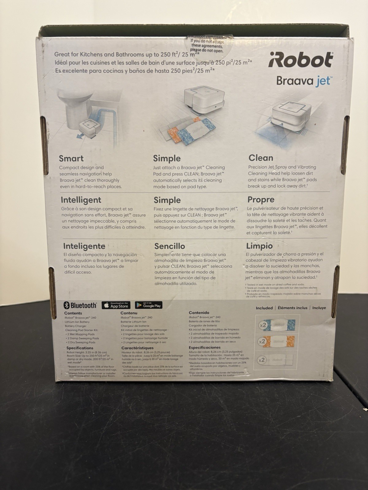 iRobot Braava Jet 240 White Mopping Robot -Works