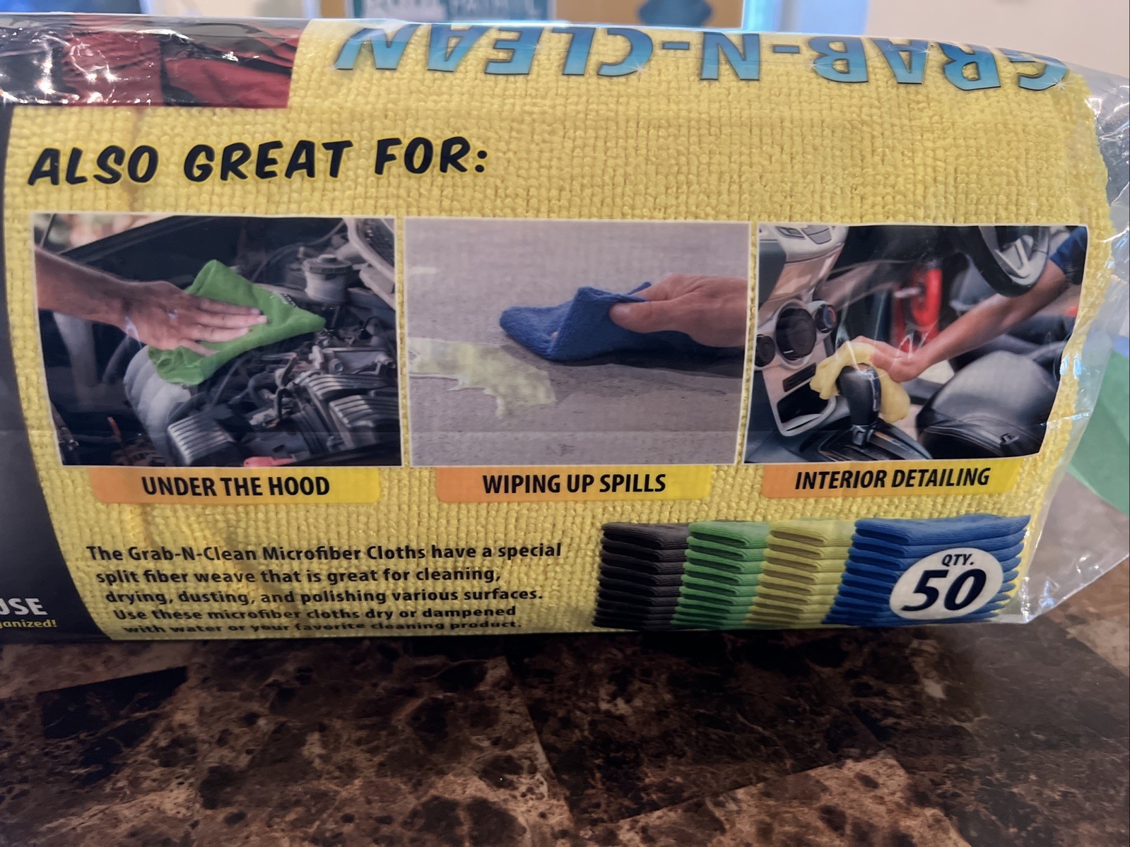 MyRide Grab-A-Rag Reusable Microfiber Rags – 50 Count