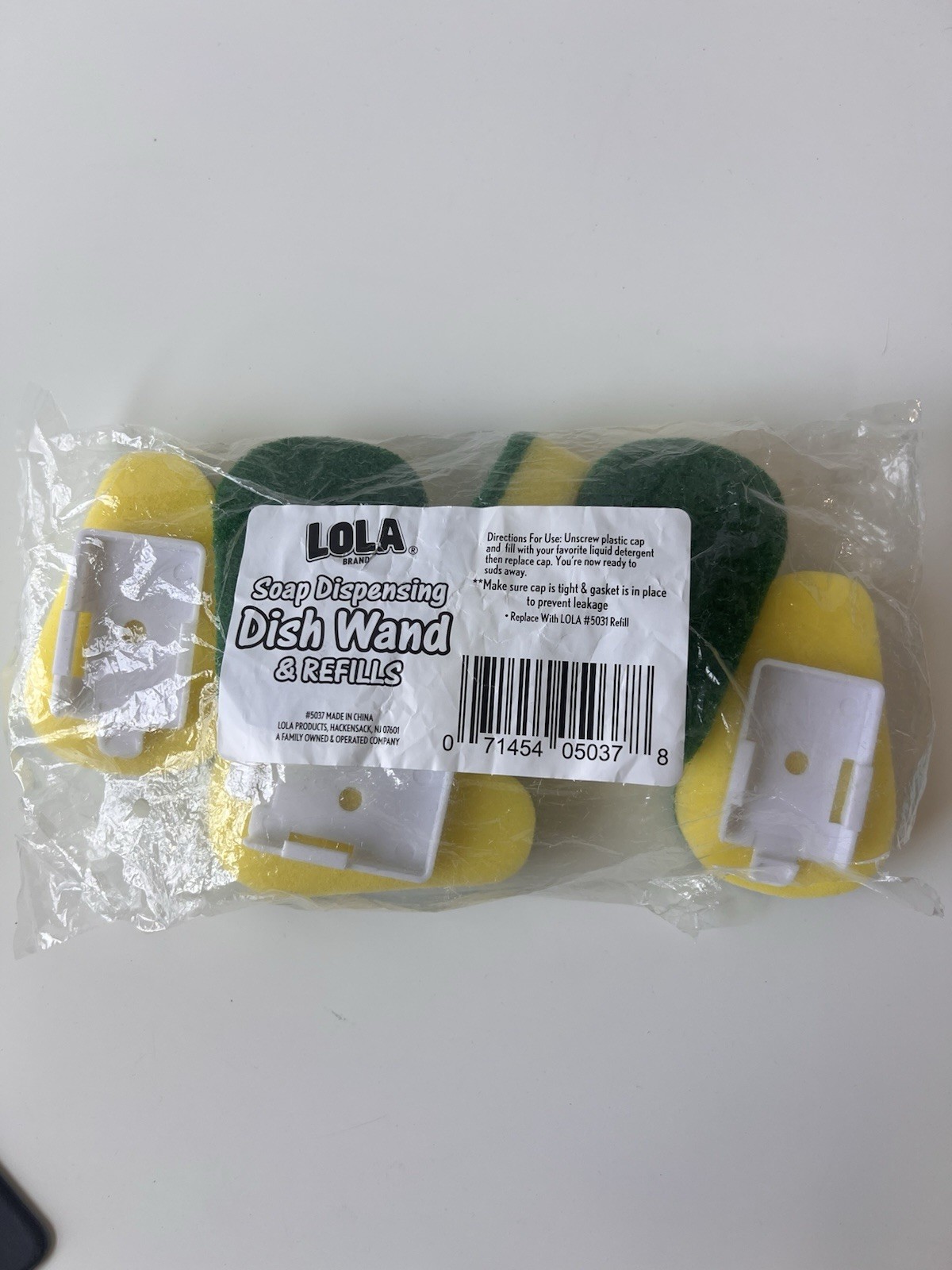 LOLA Brand Soap Dispensing Dish Wand Refills Cleaning Sponge Heavy Duty 6 Pack