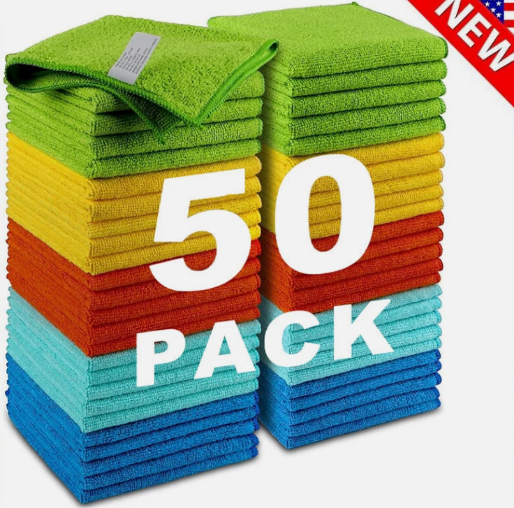 Microfiber Cleaning Cloth Towel Rag Car Polishing No Scratch Detailing Set of 50