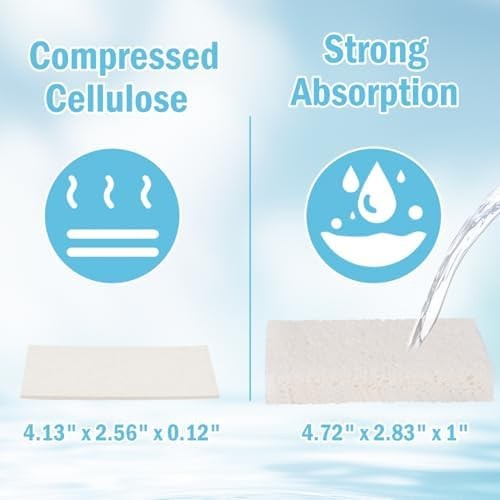 White Sponges Kitchen 10 Pack Natural Compressed Cellulose Sponges for Dishes No
