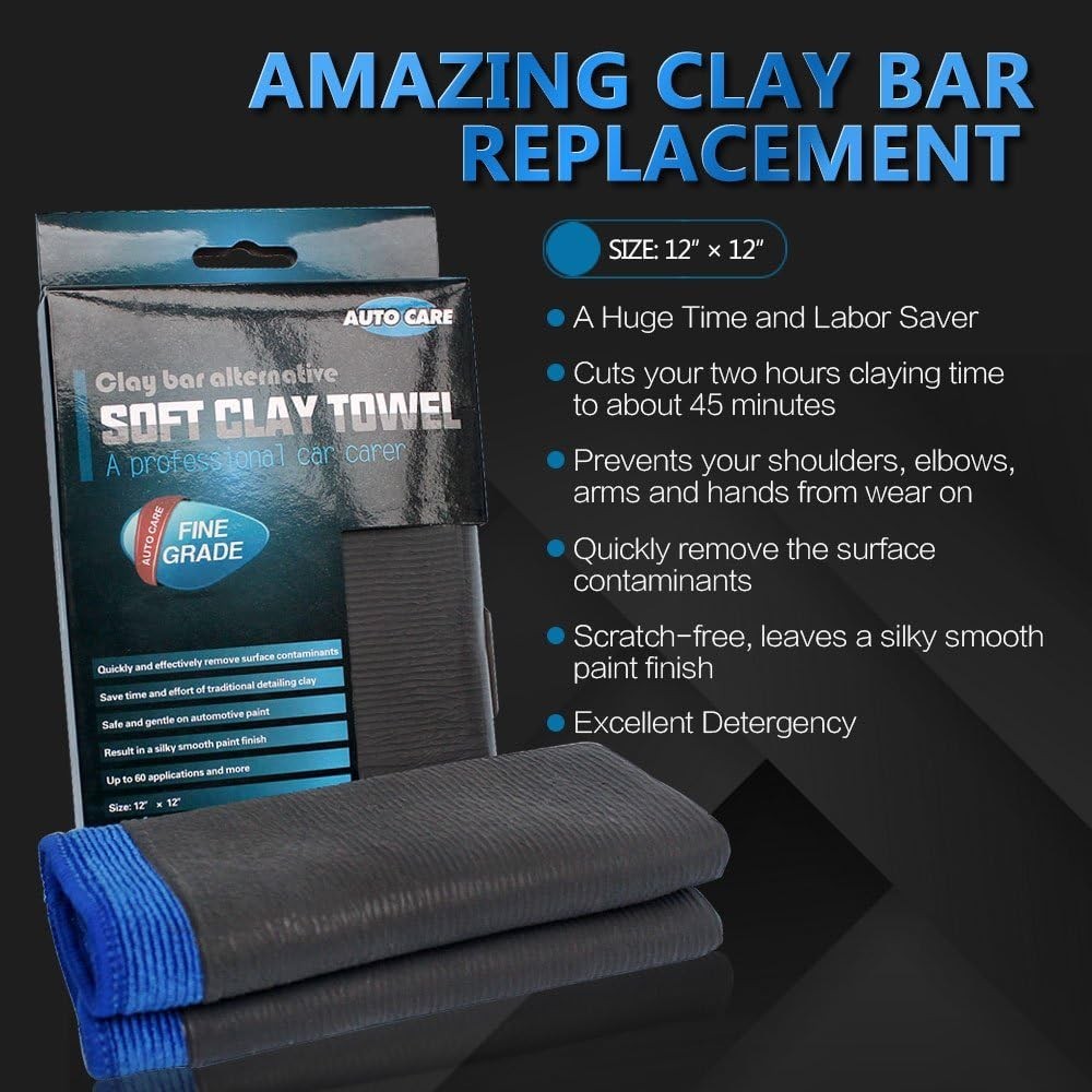 Compact Scratch-Free Microfiber Clay Towel – Up to 60 Uses for Vehicle Care