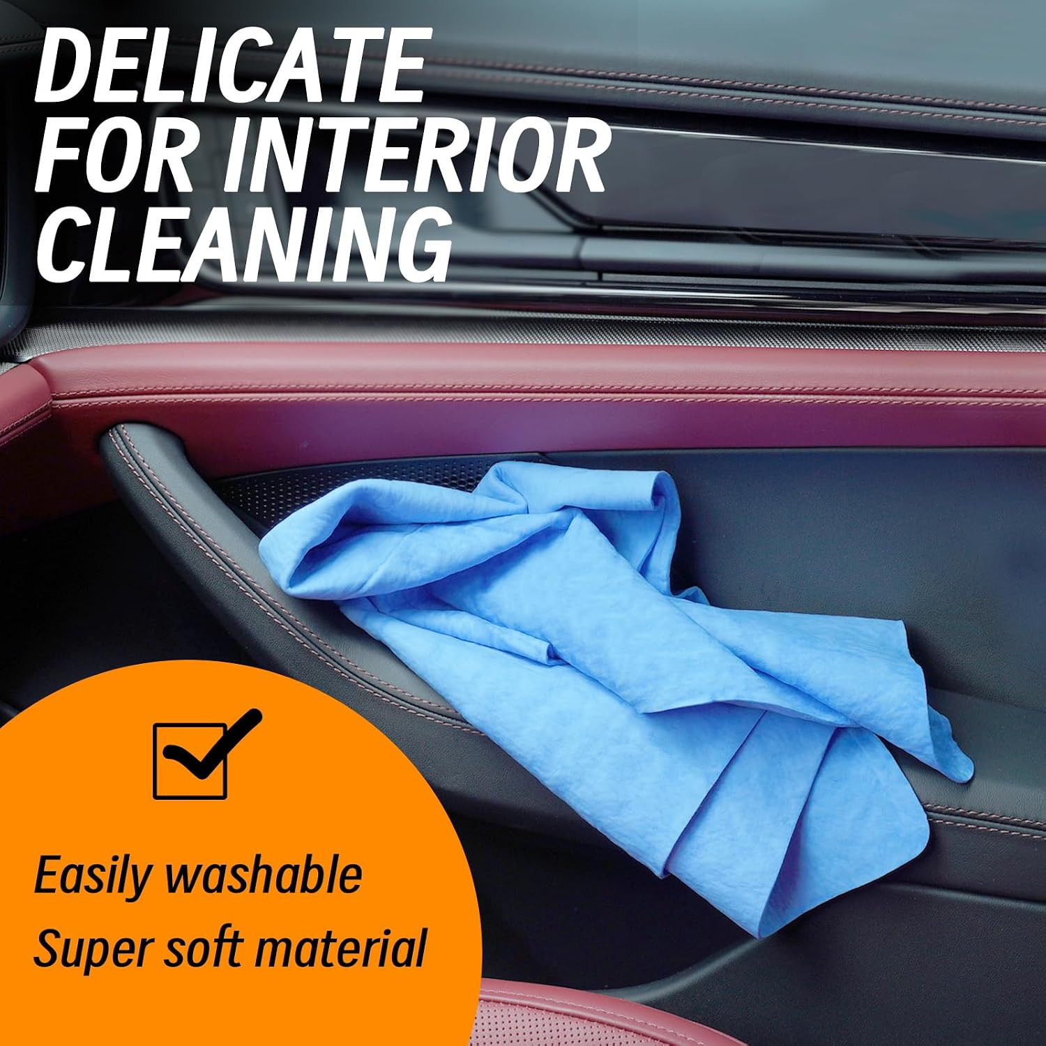 Shammy Cloth 2 Pack | Super Absorbent Synthetic Chamois 26×17 for Car Bathroo