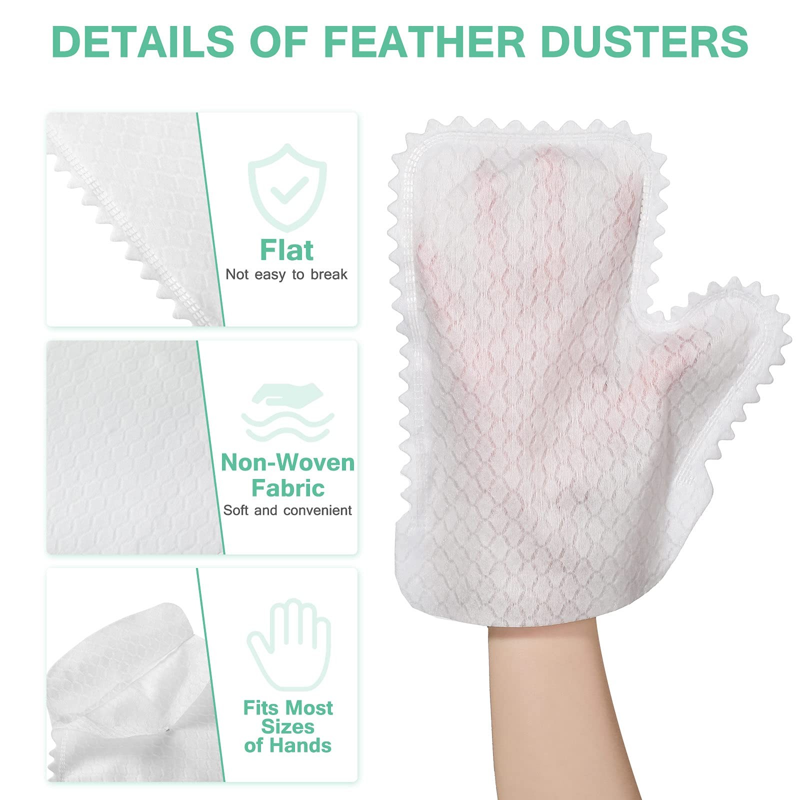 60 Pieces White Microfiber Dusting Gloves Artisan 60 Count (Pack of 1),