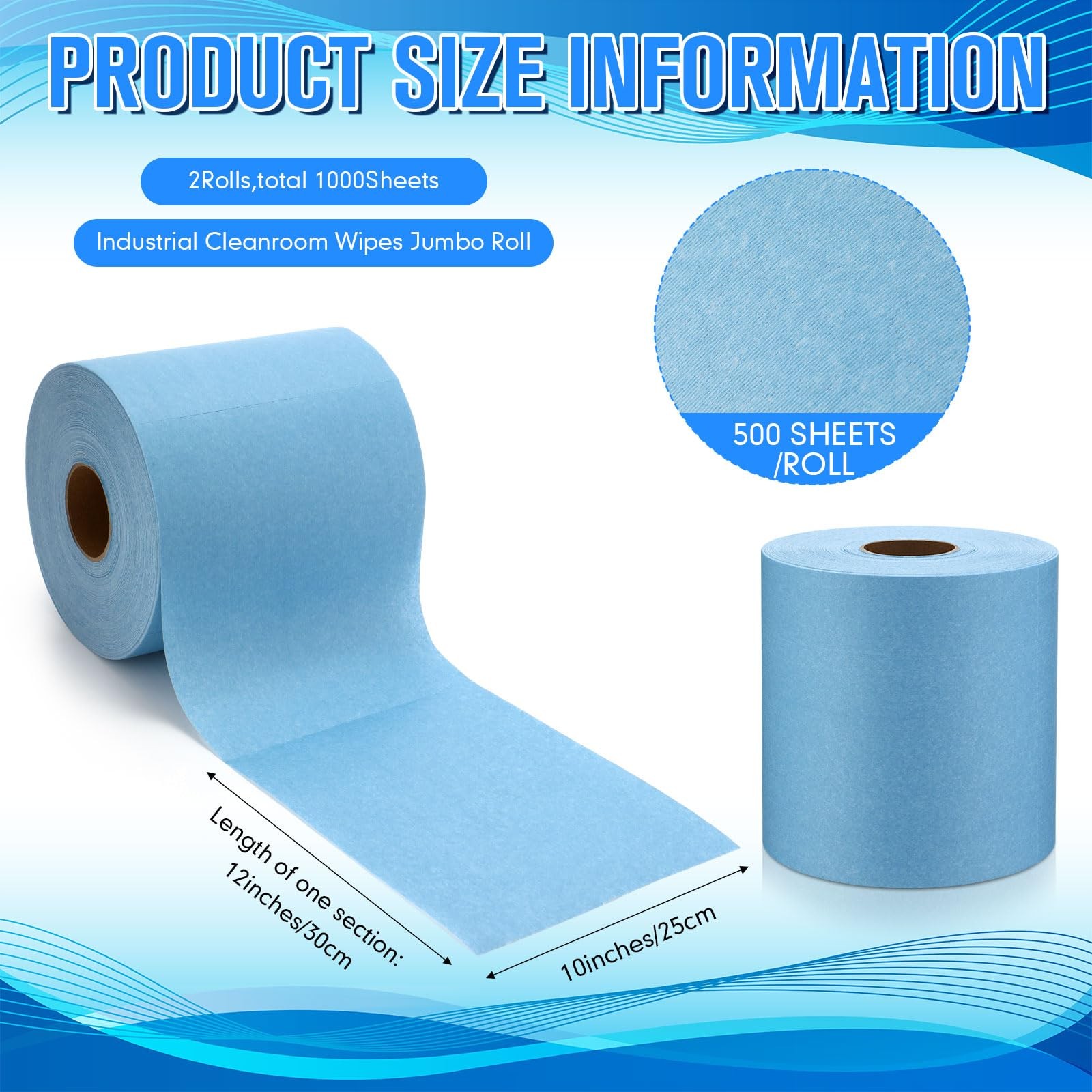 2 Rolls Heavy Duty Shop Towels, 1000 Sheets Industrial Wipes, 10×12″ Lint-fre…