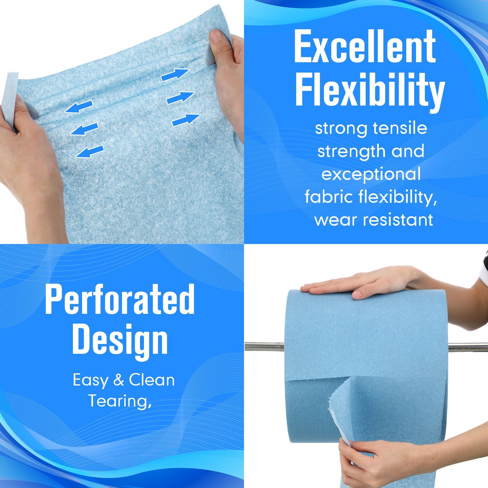 2 Rolls Heavy Duty Shop Towels, 1000 Sheets Industrial Wipes, 10×12″ Lint-fre…