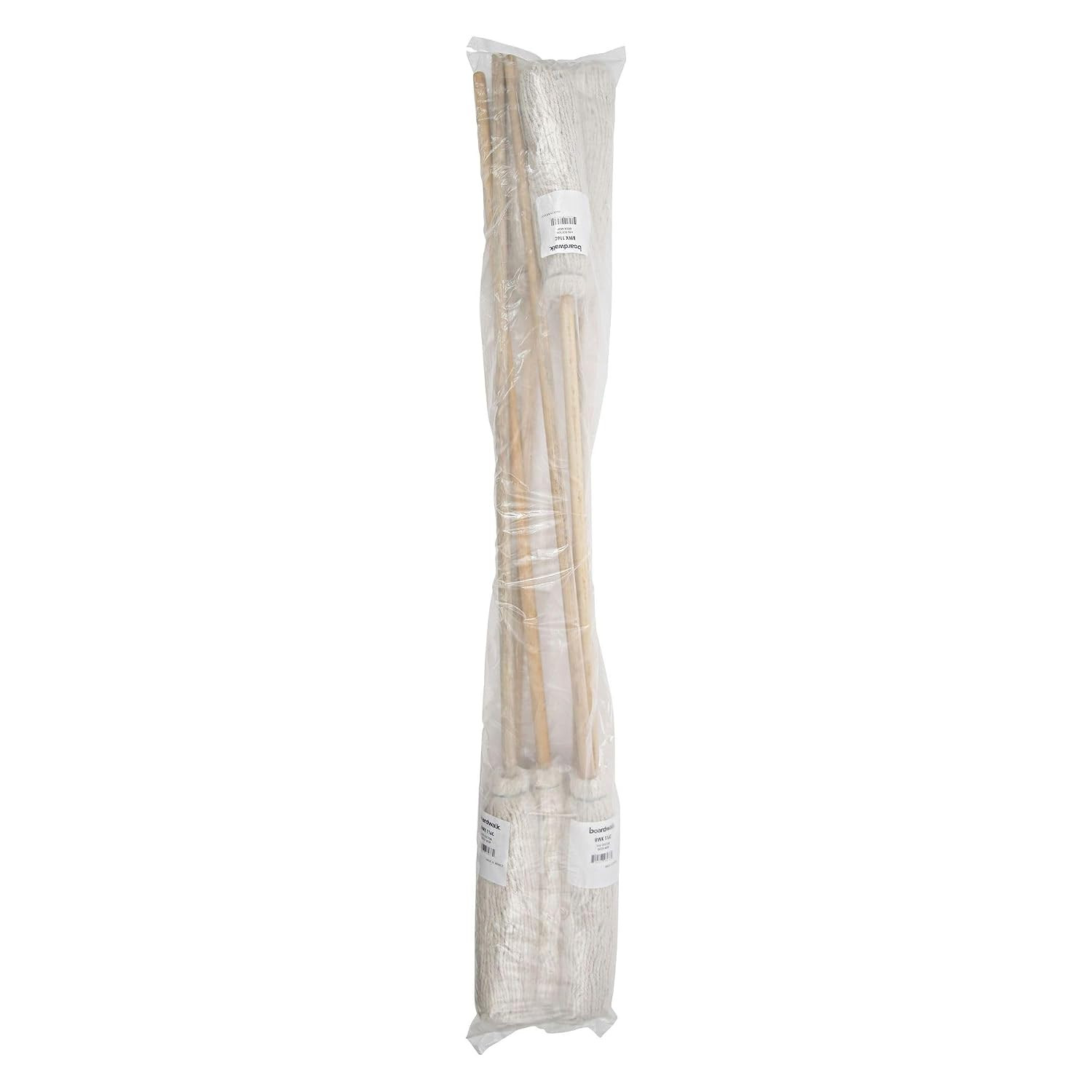 BWK116C 16 Oz. Cotton Head Deck Mop with 48 In. Oak Wood Handle – White (6/Carto
