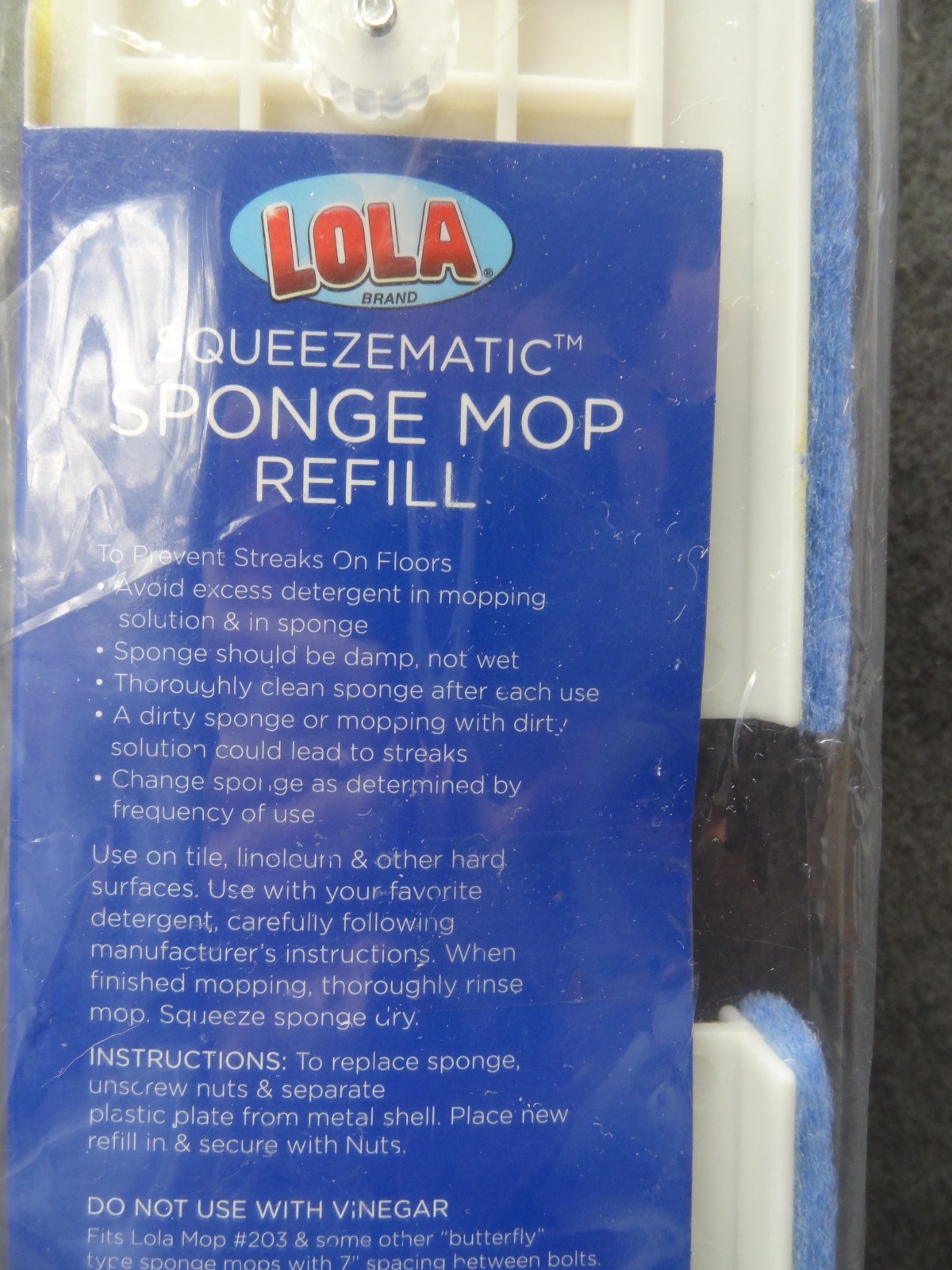 NEW LOT (5) Lola 2031 Squeezematic Sponge Mop Refill For 203 Butterfly Head