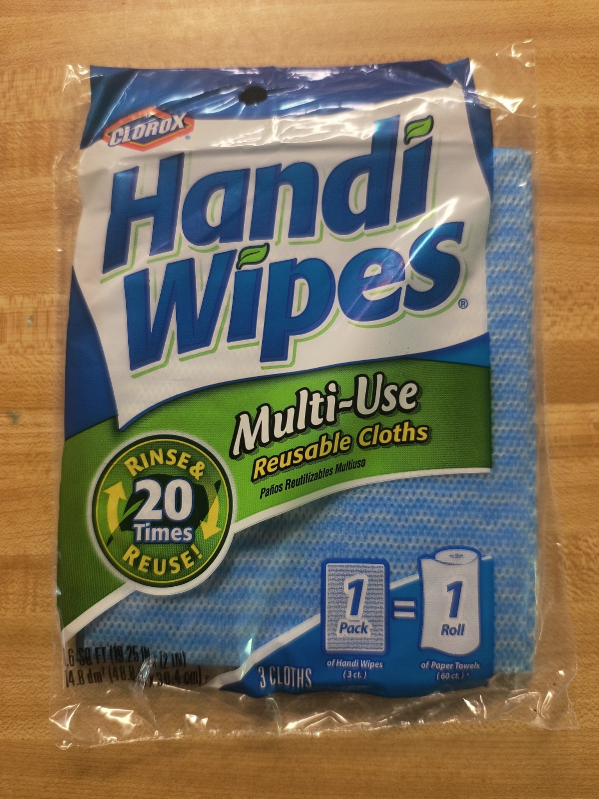 6 packs Clorox Handi Wipes Multi-Use handy Reusable Cloths, 6 Count