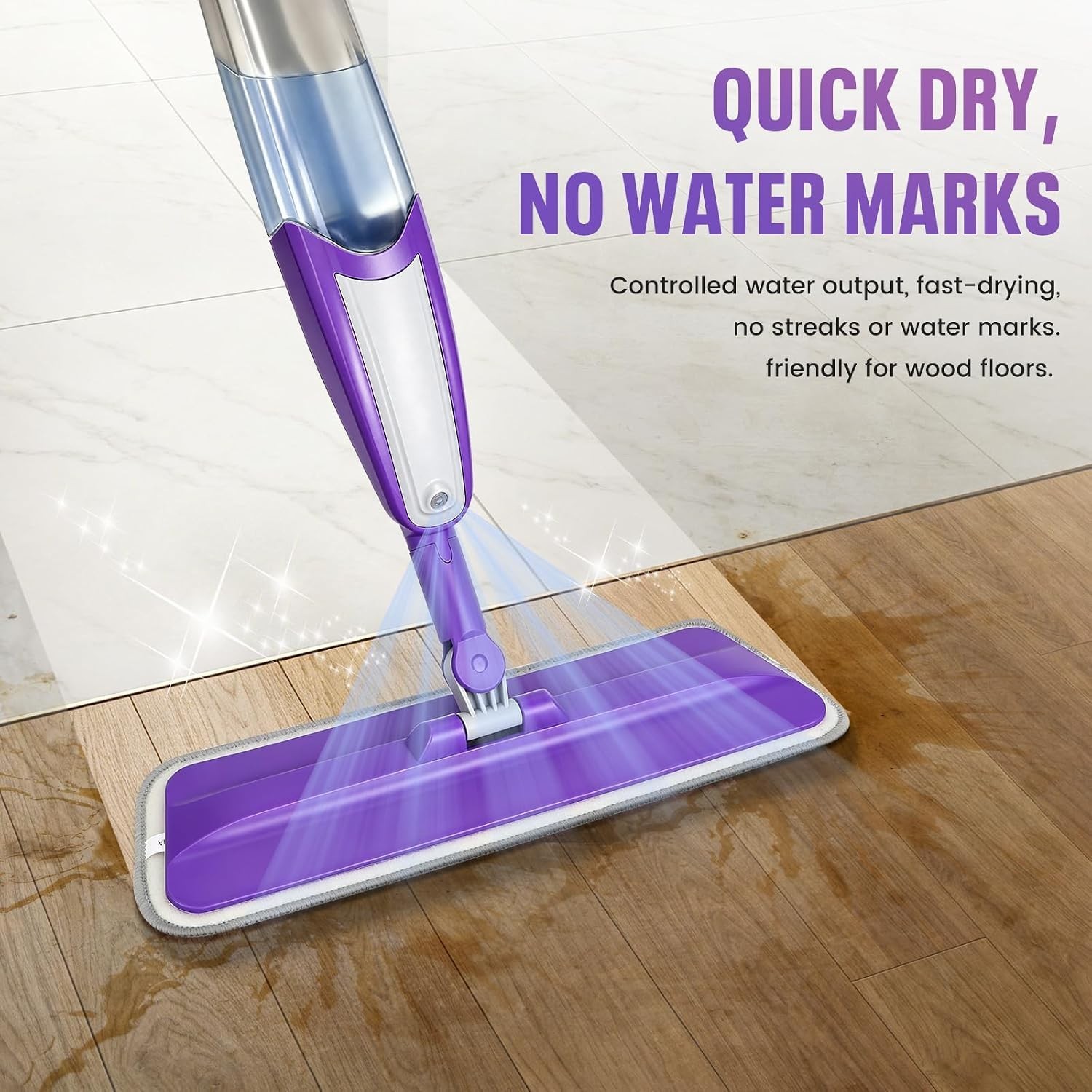 Spray Mop for Hardwood Floors Cleaning with 3 Washable Pads, Microfiber Wet M…