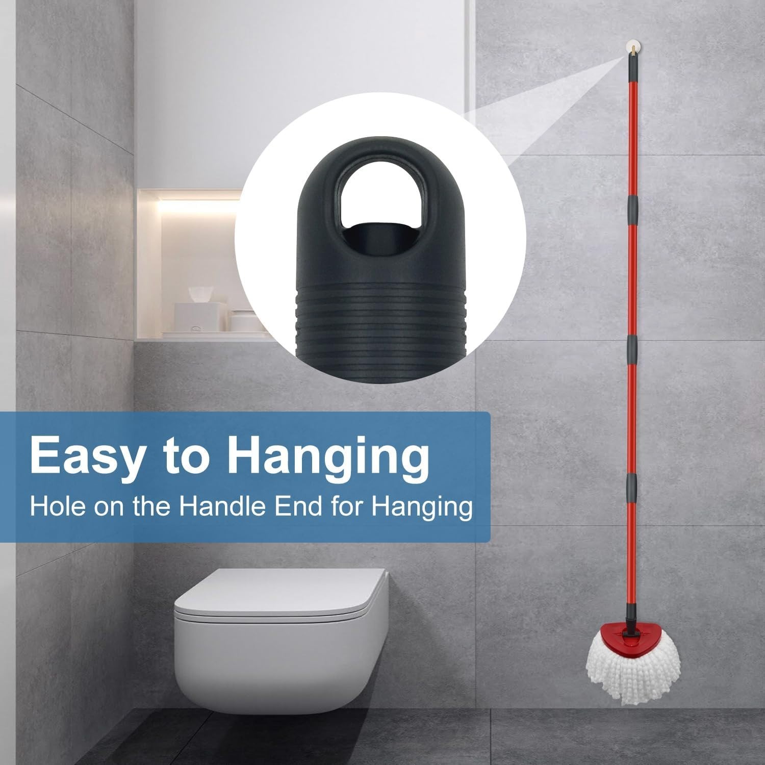 Easy Install 4-Section Mop Handle Replacement for O-Cedar, 30 to 58 Inches