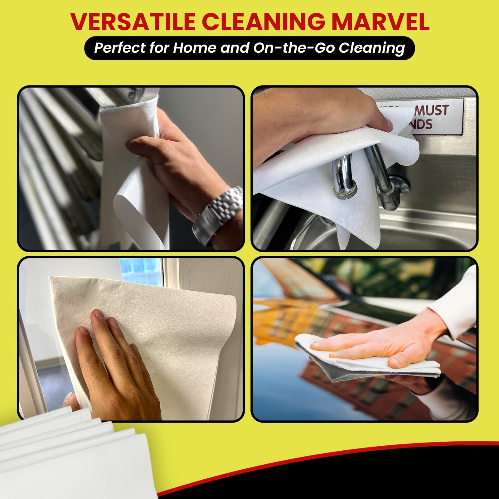 Microfiber Cleaning Cloth “As Seen On TV” 6 Pack – 16″ X 16″ Lint-Free Cloths