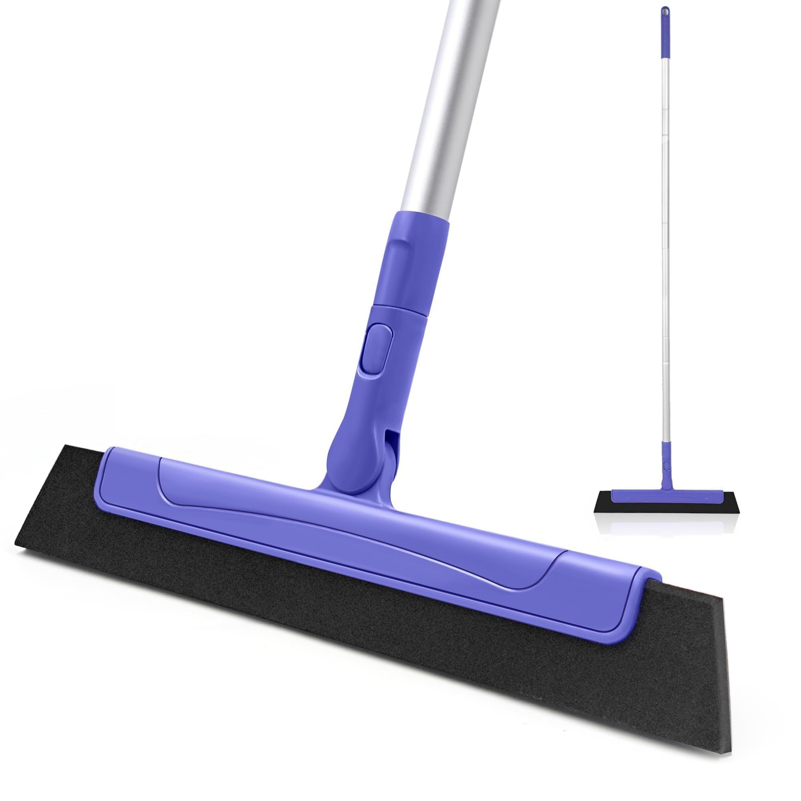 TRENNCHI Floor Squeegee with 180° Rotating Head, EVA Foam Blade Purple