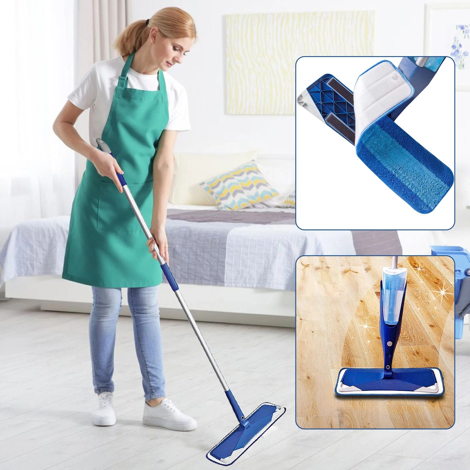 12 Pack, Reusable Microfiber Cleaning Pads Replacement For Bona Mop 18.3″ x 5.3″