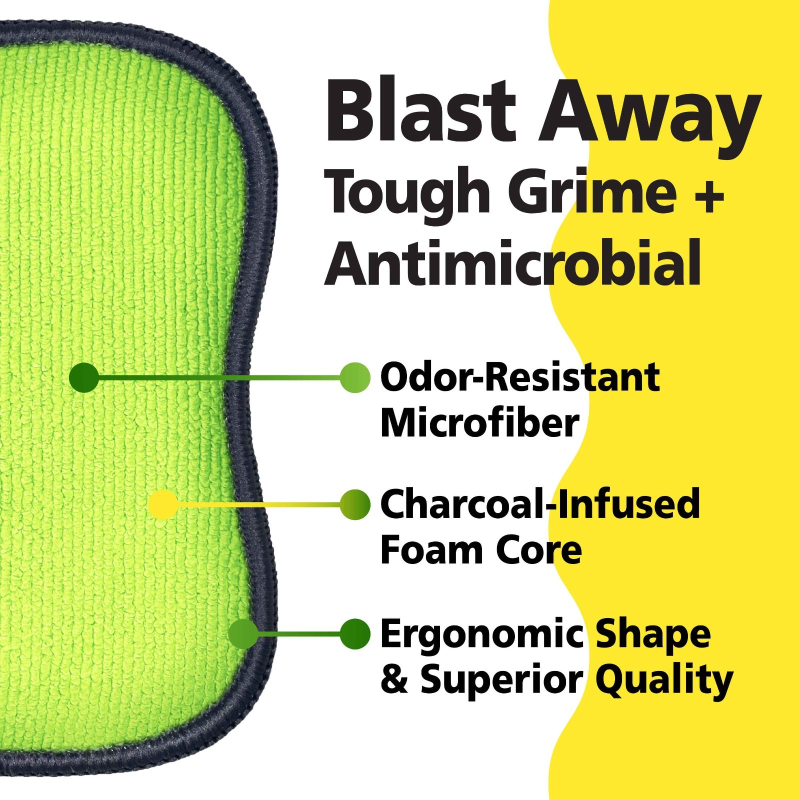 SALE!! Tuff-Scrub Fresh Antimicrobial Scrub-N-Wipe Pads, Green Large 12-Pack