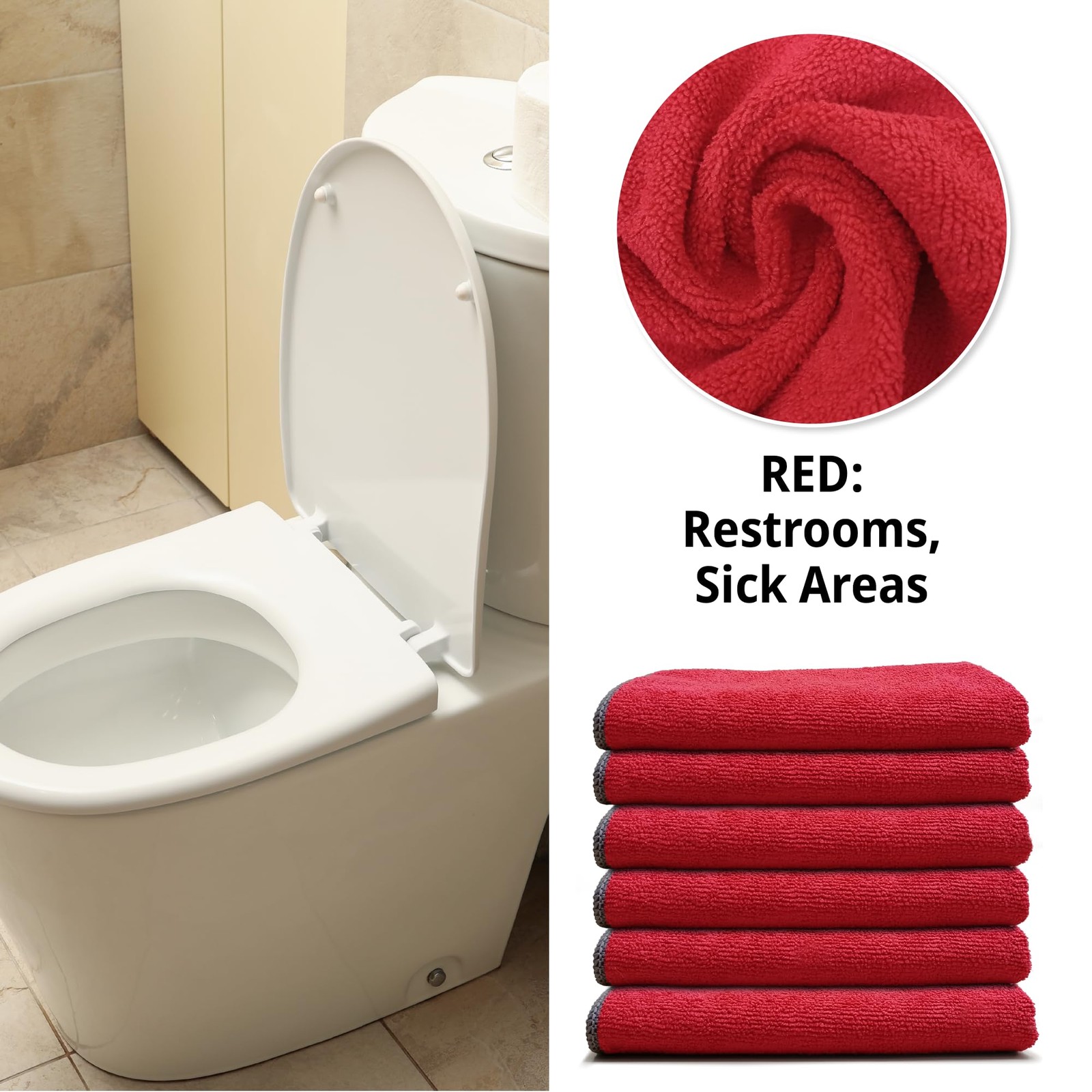 Premium Microfiber Cleaning Cloth 16″x16″ – Reusable, Washable, Non-Scratch, …