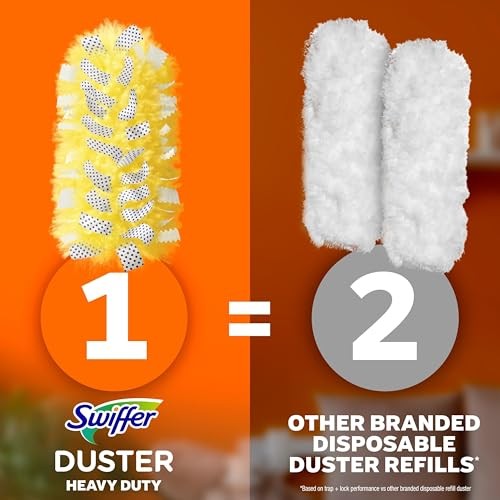 Swiffer Duster Kit with 3 ft Extendable Handle, Heavy 4 Piece Set, Yellow