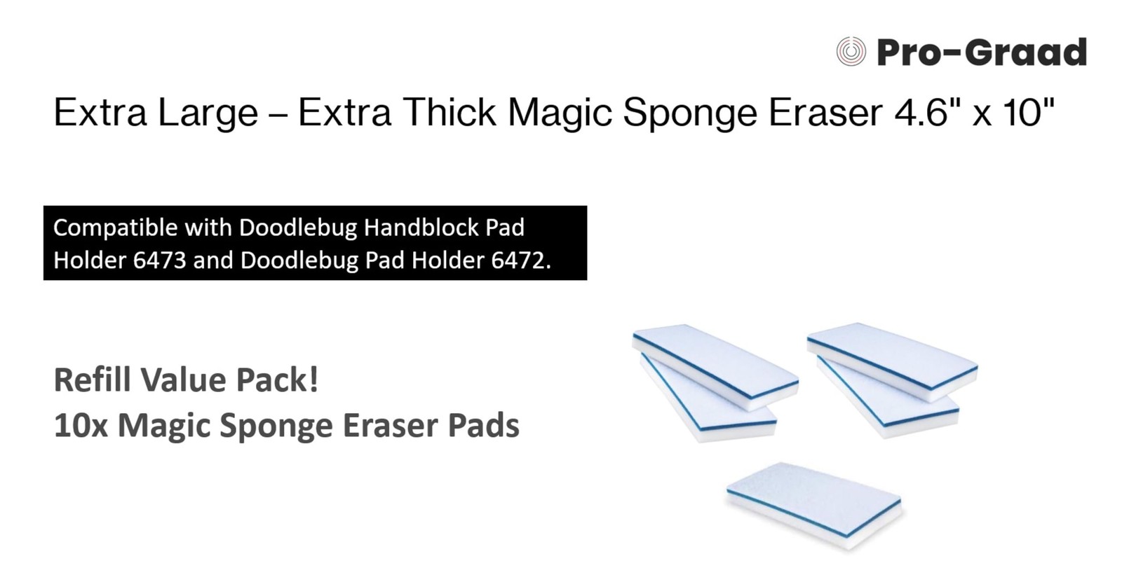4610 Eraser Pads – 50 Pack 4.5″ x 10″ x 1″ Commercial Grade Melamine Sponges …
