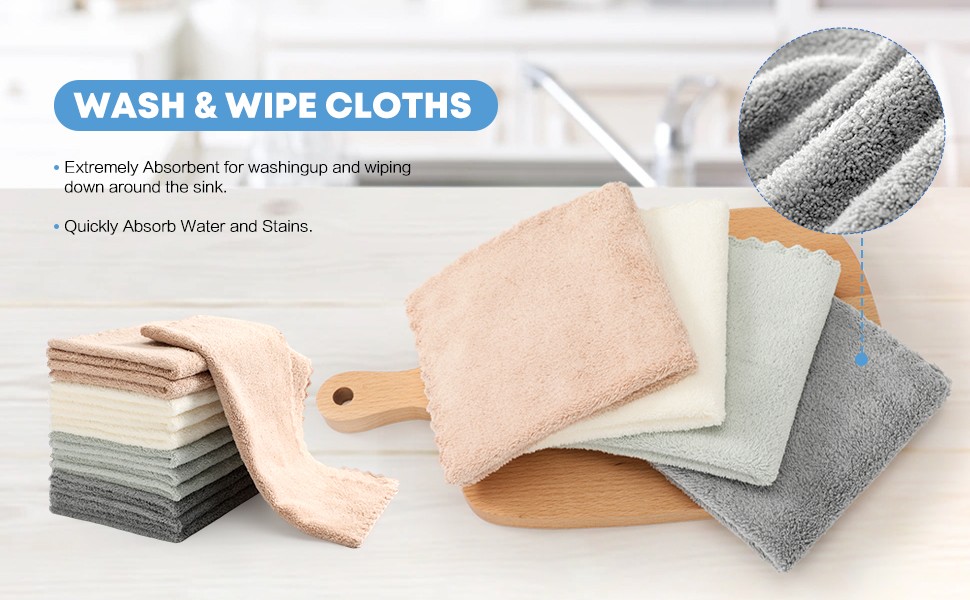 12 Pack Cleaning Cloth,Ultra Soft Absorbent Quick Drying Microfiber Cleaning