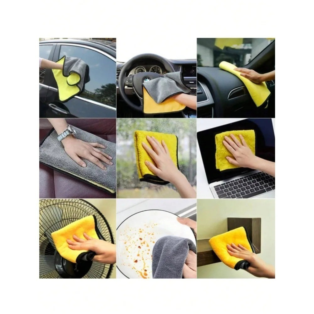 1/6p Microfiber Cleaning Cloth Car Wash Towel Drying Rag Car Polishing Detailing