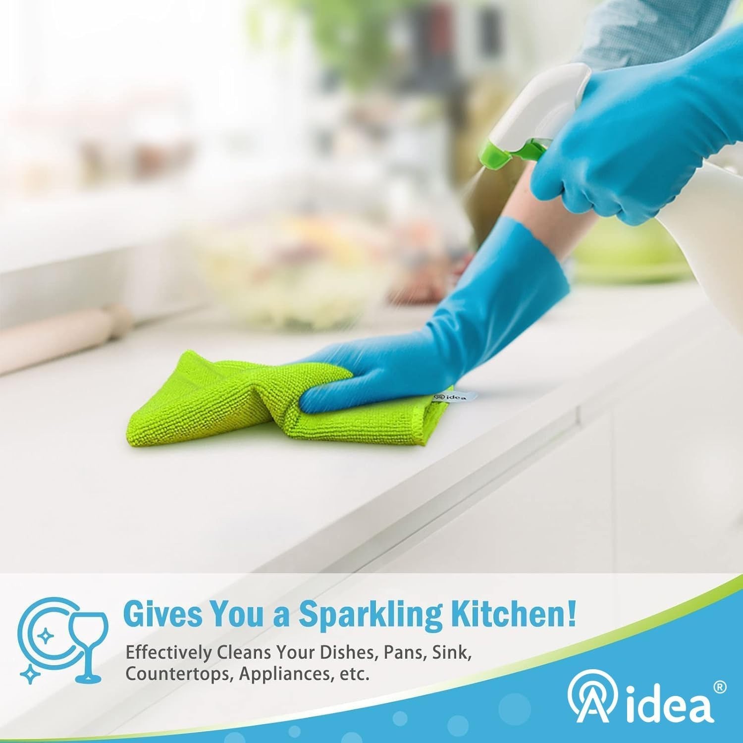 Versatile Microfiber Cleaning Cloths – 8PK, Streak-Free & Scratch-Free Design
