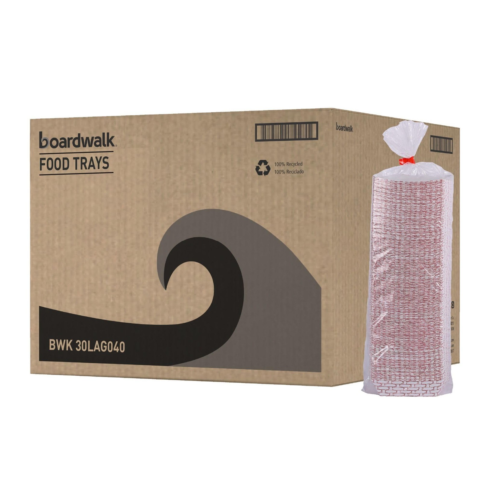 Boardwalk 30LAG040 Paper Food Baskets, 6 oz Capacity, Red/White (Case of 1000)