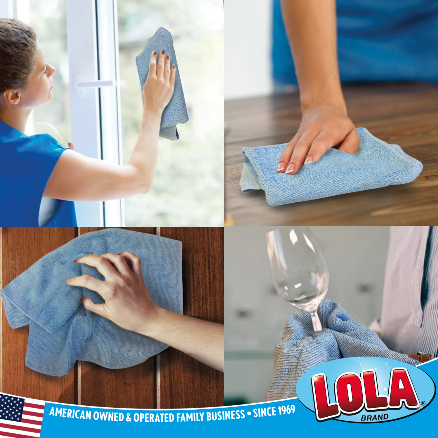 Jumbo Microfiber Cleaning Cloths – Reusable & Washable 16″ x 14″ by LOLA