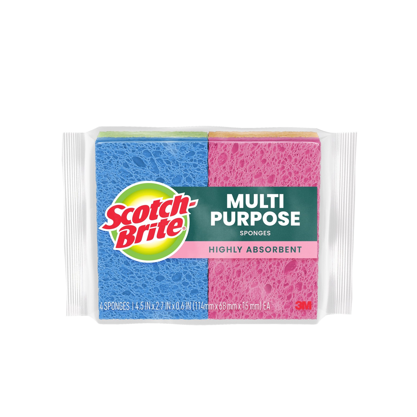 Ocelo Multi-Purpose Cellulose Sponge 4 -Pack