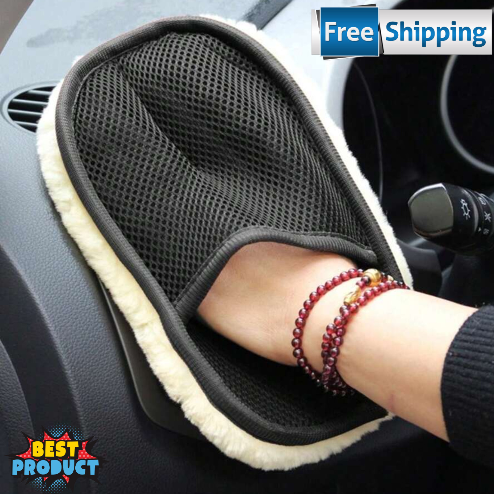 Auto Car Washing Glove Microfiber Woolen Soft Cleaning Glove For Car Polishing