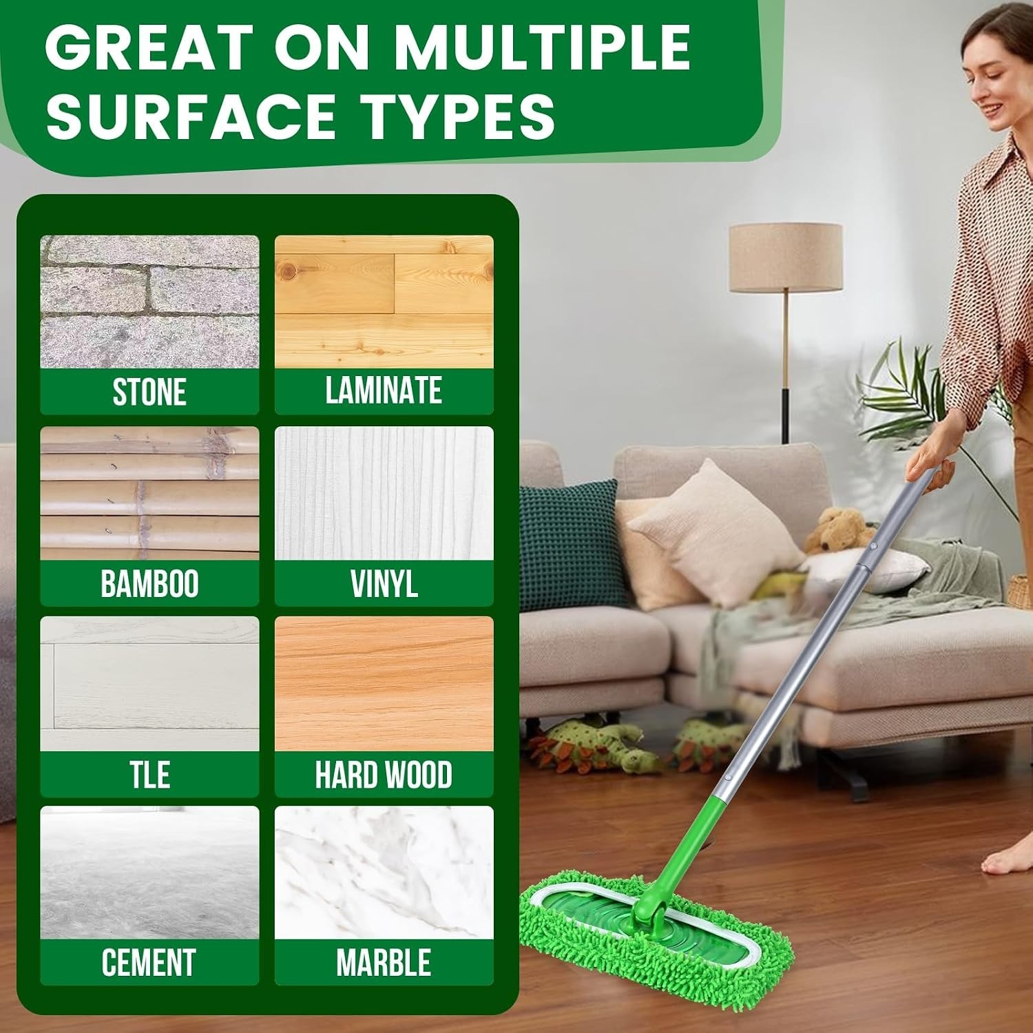6 Pack High Quality Microfiber Mop Pads – Long-lasting and Eco-Conscious