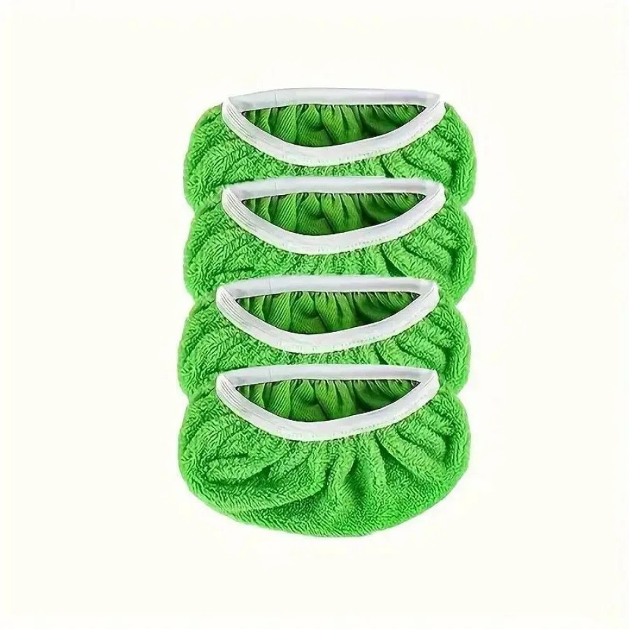 Green Mop Cloth 4 Piece Reusable Washable Household Cleaning Pads