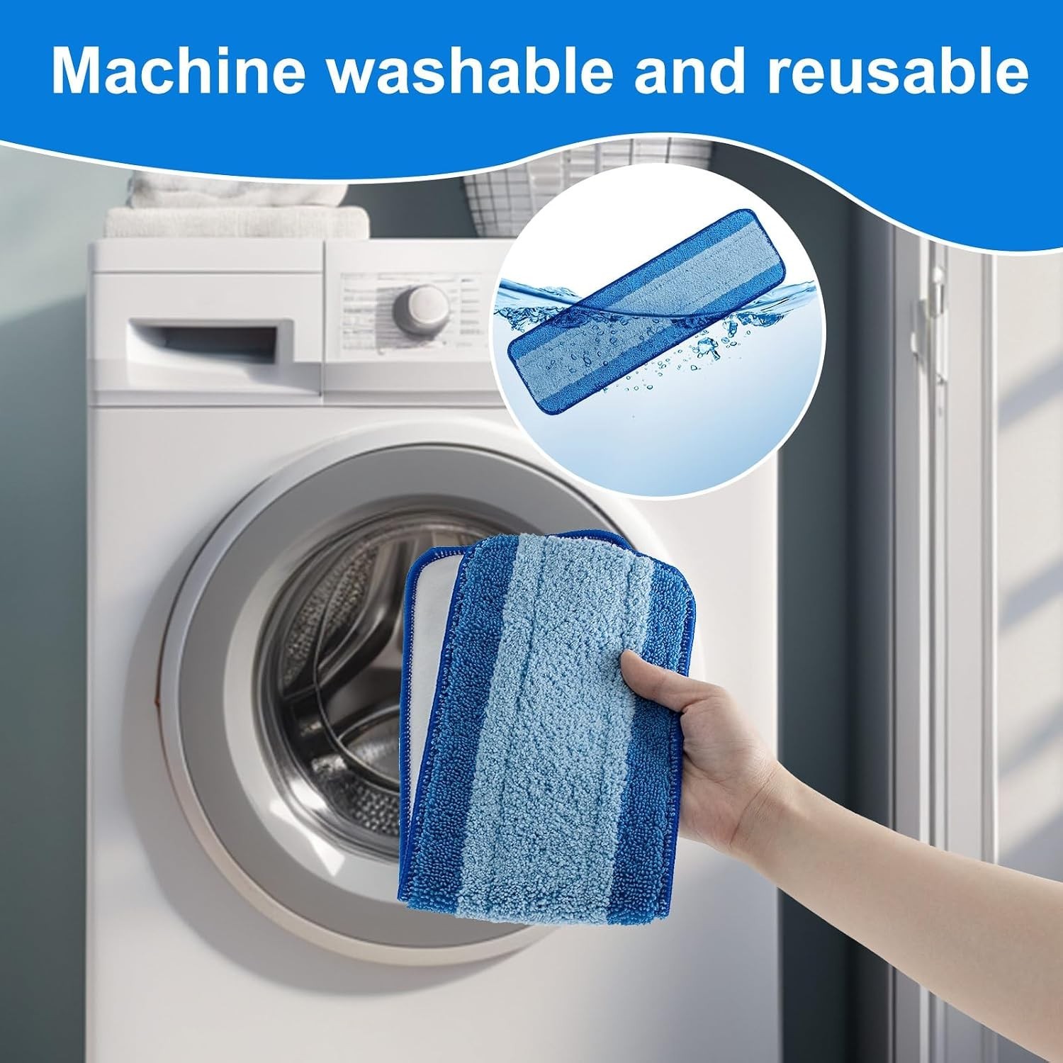 Microfiber Cleaning Pad for Bona, 3 Pack 18 Inch Mop Cleaning Pads for Bona H…