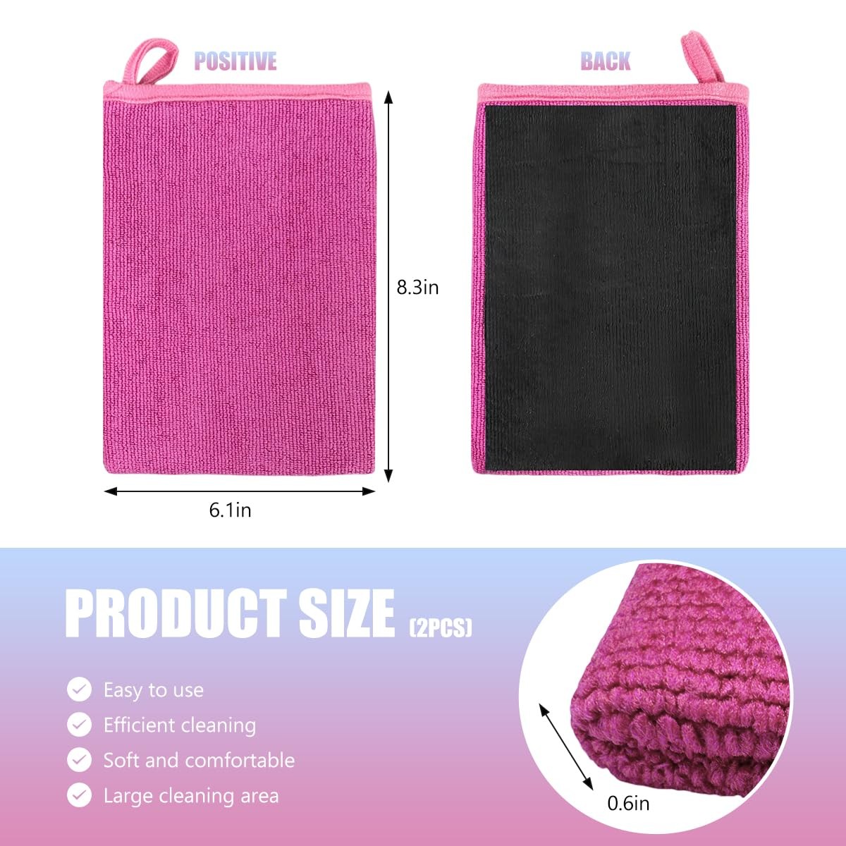 2 PCS Clay Mitt, Scratch-Free Microfiber Clay Towel Mitt for Car Purple