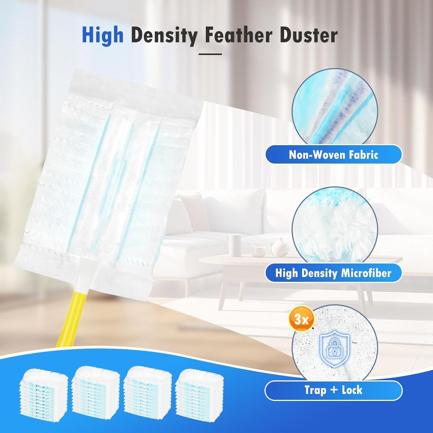 50 Count Multi-Surface Duster Refills Compatible with Swiffer Handle