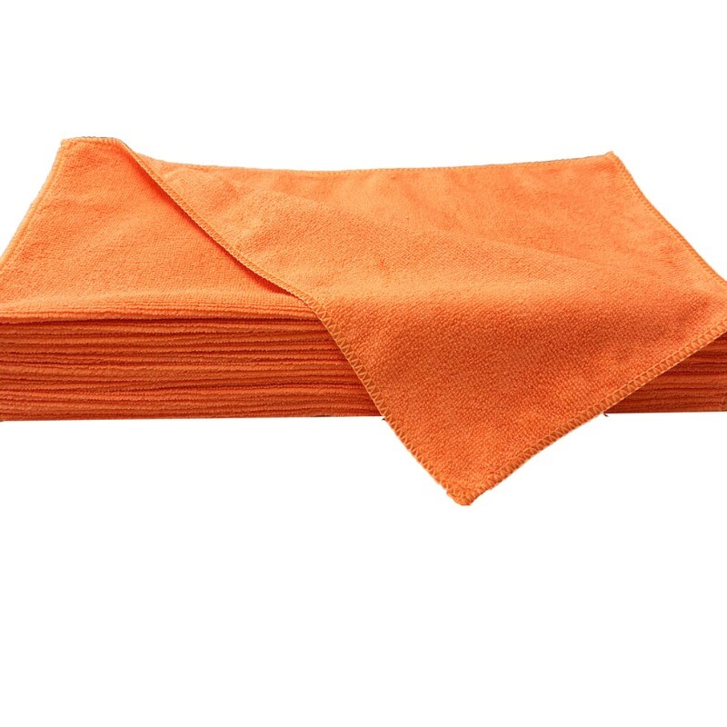 240 Pcs/CTN Microfiber Cleaning Cloth Towel No-Scratch 16×16” Orange
