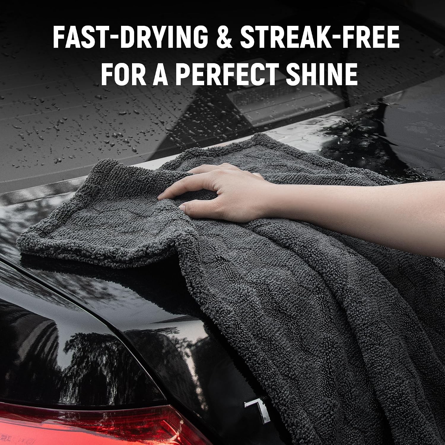 1000GSM Car Drying Towel, 18″ x 24″ Dual Sided Microfiber Towels for Cars, Ultra