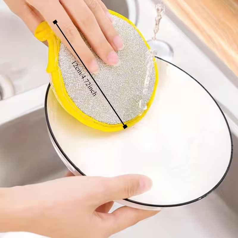 10× Reusable Double-Sided Dishwashing Microfiber Sponge Kitchen Cleaning Pads US