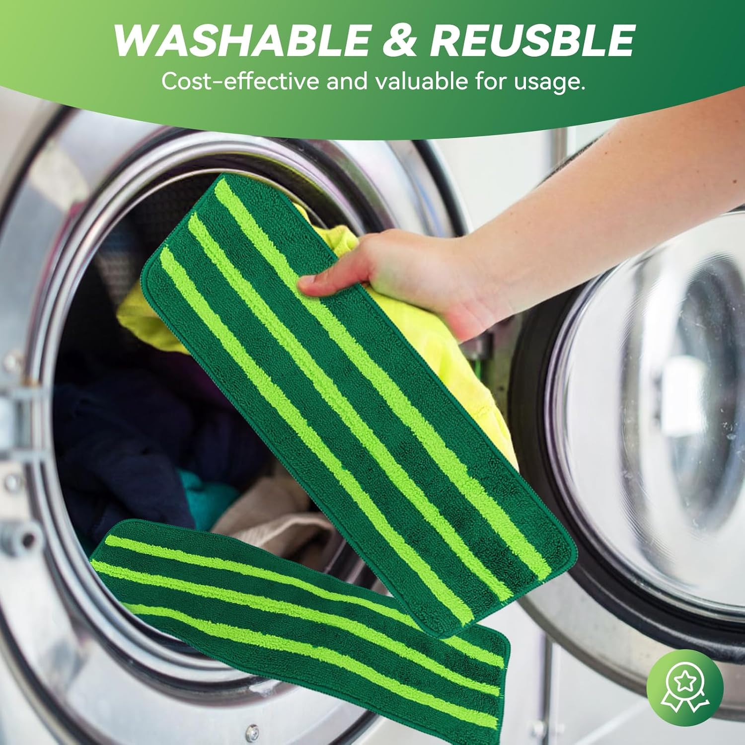 Mop Head Replacement for Libman Freedom Spray Mop – Washable Reusable Wet & Dry