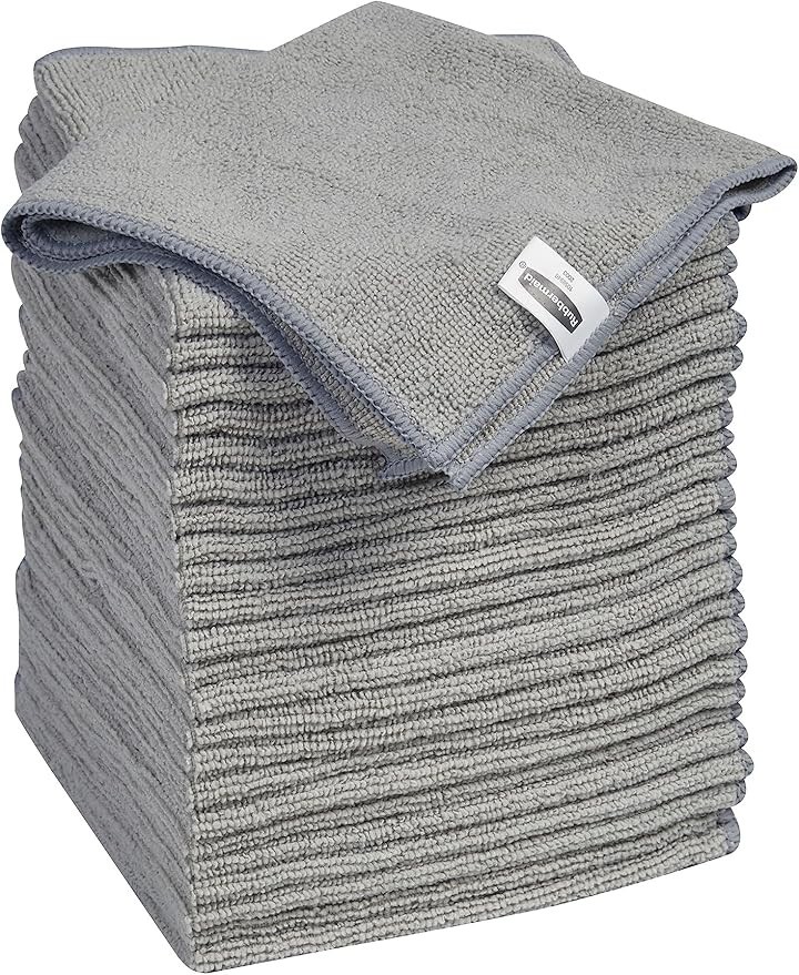 Rubbermaid Microfiber Cloth Towels, 24 Pack, 14″x14″, Non-Scratch, Reusable/Wash