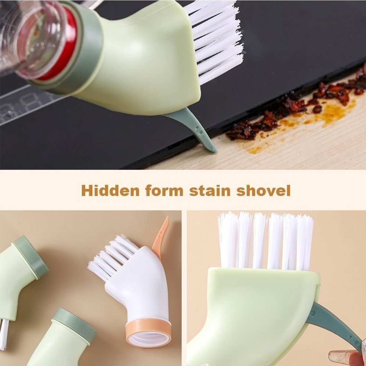 2-in-1 Bottle Cleaning Brush Creative Multifunctional Gap Brush Kitchen Tool NEW
