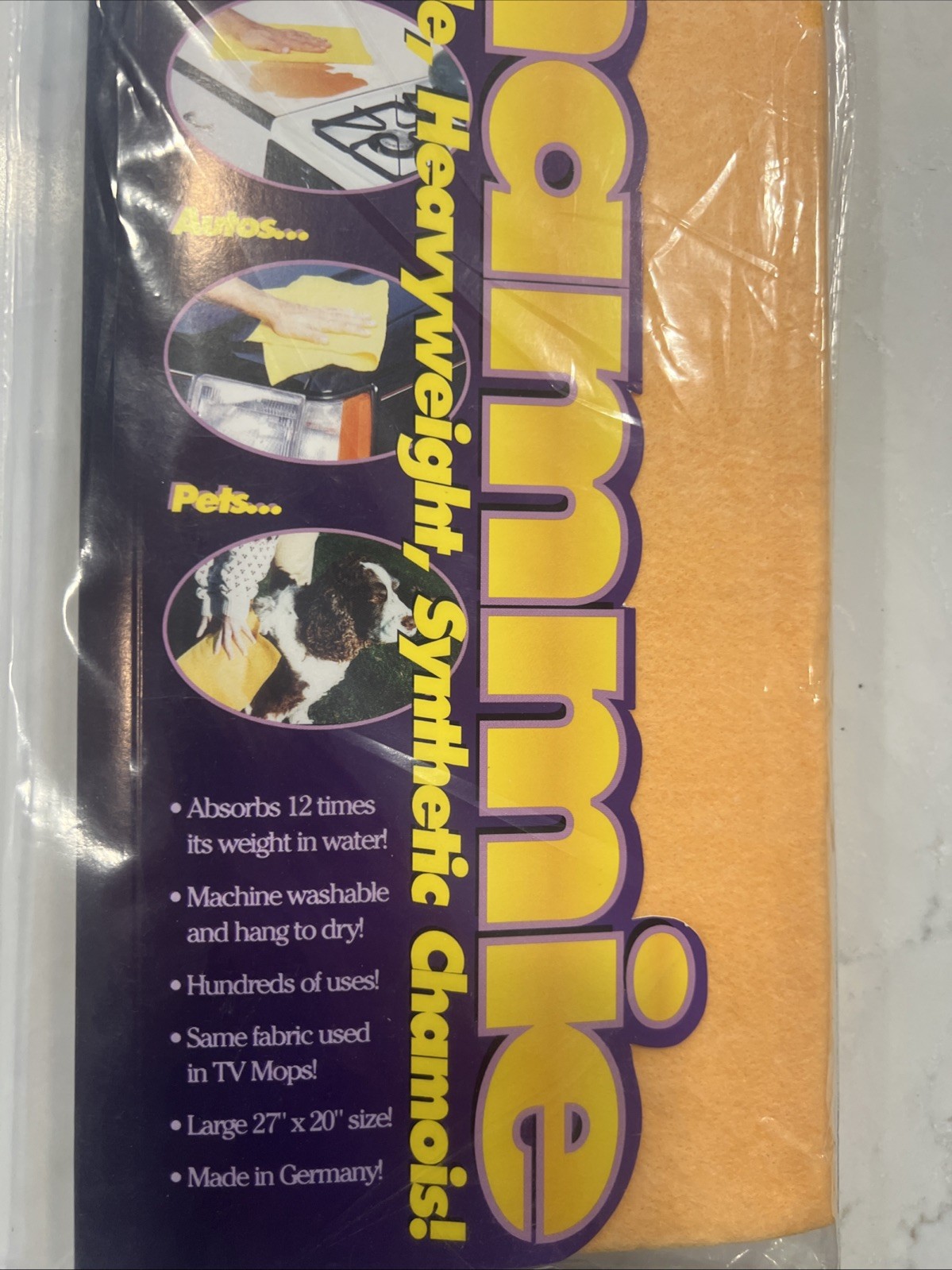 Shammie Durable Heavyweight Chamois Towel As Seen on TV – Made Germany 27” x 20”
