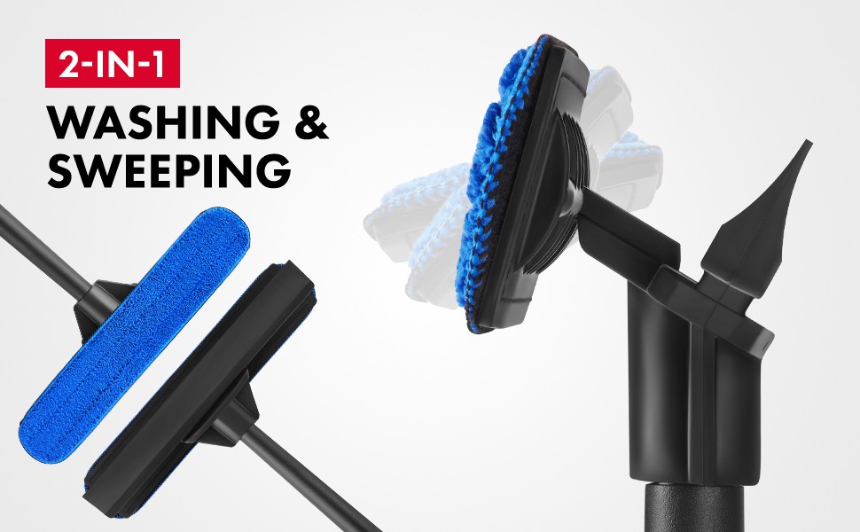 Tyroler 2-in-1 High Window Cleaner Tool with 4.5 to 7.5 ft Extendable Handle |
