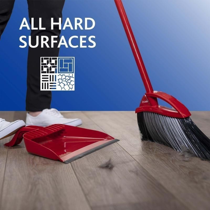 Pet Pro Power Corner Broom W/ Step On Dust Pan Anti-Static Hair Cleaning Tool US